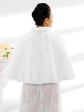 Women's Faux Fur Shawls Cape and Wraps Bridal Cloak Coat Fur Cover Up for Bride and Bridesmaids . (Beige)