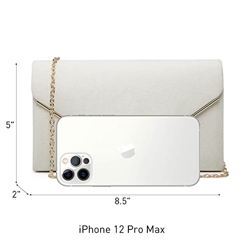 Ladies' Velvet Evening Clutch Handbag Formal Party Clutch For Women With Chain Strap (Rose)