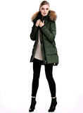 Women's Down Coat With Real Raccoon Fur Hooded Parka Jacket (Large, Wine)