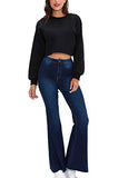 Women Pullover Cropped Hoodies Long Sleeves Sweatshirts Casual Crop Tops for Fall Winter ( Apricot)