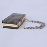 Women Acrylic Transparent Gold star Evening Bags Purses Clutch Vintage Banquet Handbag (Pink) Medium