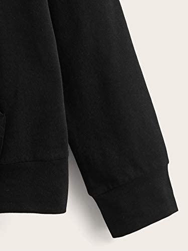 Women's Casual Long Sleeve Hoodies Star Embroidery Drawstring Kangaroo Pocket Sweatshirt