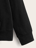 Women's Casual Long Sleeve Hoodies Star Embroidery Drawstring Kangaroo Pocket Sweatshirt