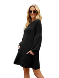 Fall Dresses for Women 2022 with Pocket Long Sleeve Sweater Dress Casual Brown