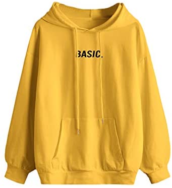 Women's Letter Graphic Print Pocket Drawstring Hoodie Sweatshirt