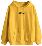 Women's Letter Graphic Print Pocket Drawstring Hoodie Sweatshirt