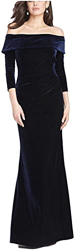 Burgundy Formal Dress for Women Long Sleeve Velvet Maxi Dresses Plus Size Evening Gown for Party SP106,22Plus