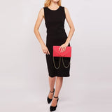 Ladies' Velvet Evening Clutch Handbag Formal Party Clutch For Women With Chain Strap (Rose)
