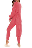 Womens Fuzzy Fleece 3 Piece Pajama Set Tank Crop Tops Pants Open Front Cardigan Lounge Outfit Light Blue S