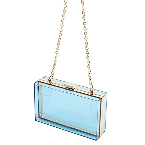 Women Acrylic Transparent Gold star Evening Bags Purses Clutch Vintage Banquet Handbag (Pink) Medium