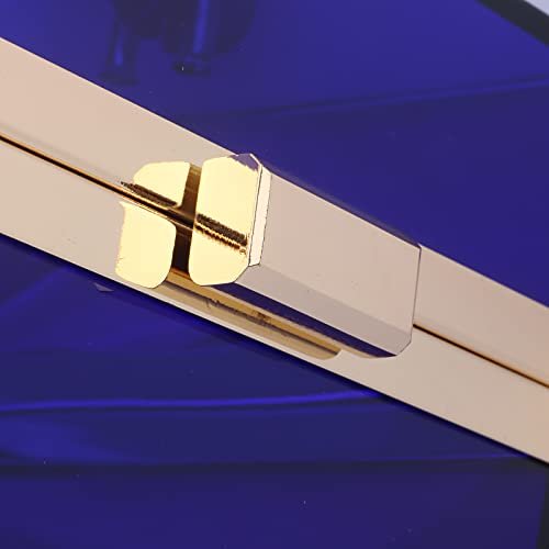 Women Acrylic Transparent Gold star Evening Bags Purses Clutch Vintage Banquet Handbag (Pink) Medium