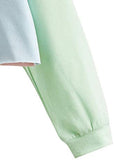 Women's Casual Colorblock Crew Neck Long Sleeve Crop Pullover Sweatshirts Tops
