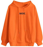 Women's Letter Graphic Print Pocket Drawstring Hoodie Sweatshirt