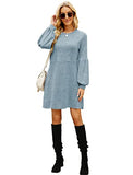 Fall Dresses for Women 2022 with Pocket Long Sleeve Sweater Dress Casual Brown