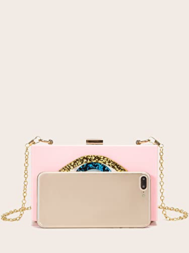 Clutch Purses for Women-Evil Eye Acrylic Clutch Glitter Purse Evening Bag Chain Shoulder Crossbody Handbags