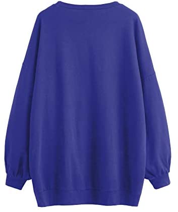 Women's Oversized Crewneck Letter Print Graphic Pullover Dress Sweatshirt