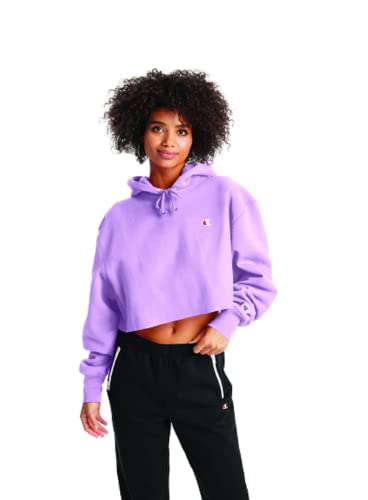 Champion womens Reverse Weave Cropped Cut-off Hoodie, Left Chest C Hooded Sweatshirt, White-549302, XX-Large US