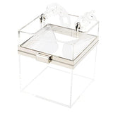 Women Acrylic Transparent Gold star Evening Bags Purses Clutch Vintage Banquet Handbag (Pink) Medium