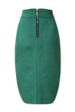 Bellivera Women Faux Suede Leather Pencil Skirt, Spring Fall Casual Midi Skirts Spring and Summer Hip Wrapped Back Split FF21 Camel L