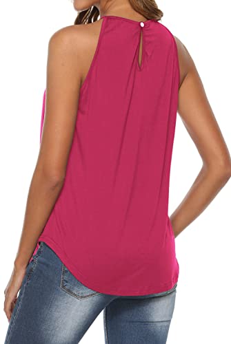 Summer Tops for Women Halter Strappy Tank Tops Casual Sleeveless Workout Shirts Blouses Grey