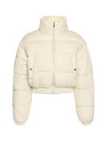 Women Cropped Puffer Jacket Winter Zip Up Short Padded Down Coat(Green-M)