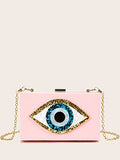 Clutch Purses for Women-Evil Eye Acrylic Clutch Glitter Purse Evening Bag Chain Shoulder Crossbody Handbags