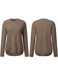 Women's Long Sleeve Oversized Crew Neck Solid Color Knit Pullover Sweater Tops Mocha