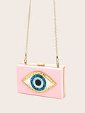 Clutch Purses for Women-Evil Eye Acrylic Clutch Glitter Purse Evening Bag Chain Shoulder Crossbody Handbags