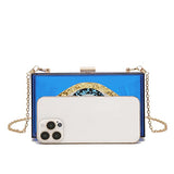 Clutch Purses for Women-Evil Eye Acrylic Clutch Glitter Purse Evening Bag Chain Shoulder Crossbody Handbags