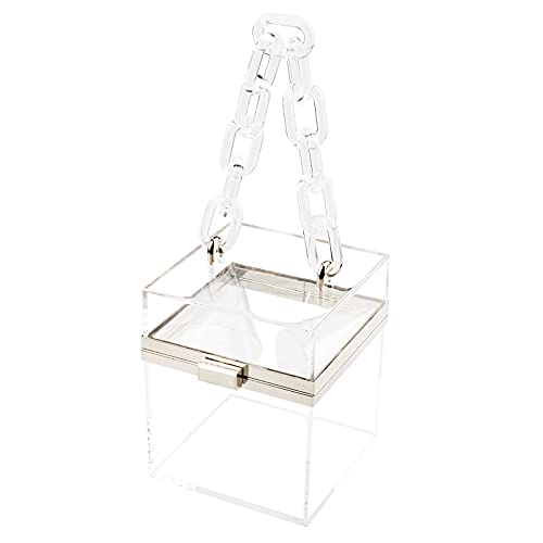 Women Acrylic Transparent Gold star Evening Bags Purses Clutch Vintage Banquet Handbag (Pink) Medium