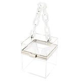 Women Acrylic Transparent Gold star Evening Bags Purses Clutch Vintage Banquet Handbag (Pink) Medium