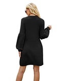 Fall Dresses for Women 2022 with Pocket Long Sleeve Sweater Dress Casual Brown