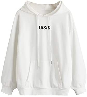 Women's Letter Graphic Print Pocket Drawstring Hoodie Sweatshirt