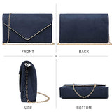 Ladies' Velvet Evening Clutch Handbag Formal Party Clutch For Women With Chain Strap (Rose)