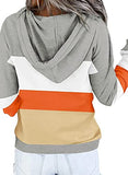 Womens Casual Hoodies Long Sleeve Drawstring Lightweight Solid Hooded Sweatshirt Button Loose Pullover Tops Fall Clothes with Pocket