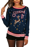 Women's Gray Sequin Snowman Christmas Sweater Size Small