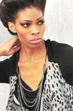 Leopard Print Open Front Crochet Vest