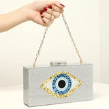 Clutch Purses for Women-Evil Eye Acrylic Clutch Glitter Purse Evening Bag Chain Shoulder Crossbody Handbags