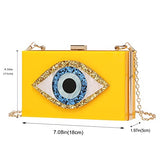 Clutch Purses for Women-Evil Eye Acrylic Clutch Glitter Purse Evening Bag Chain Shoulder Crossbody Handbags