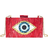 Clutch Purses for Women-Evil Eye Acrylic Clutch Glitter Purse Evening Bag Chain Shoulder Crossbody Handbags