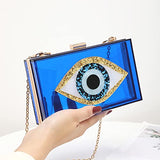 Clutch Purses for Women-Evil Eye Acrylic Clutch Glitter Purse Evening Bag Chain Shoulder Crossbody Handbags