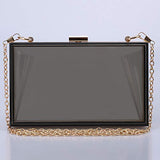 Women Acrylic Transparent Gold star Evening Bags Purses Clutch Vintage Banquet Handbag (Pink) Medium