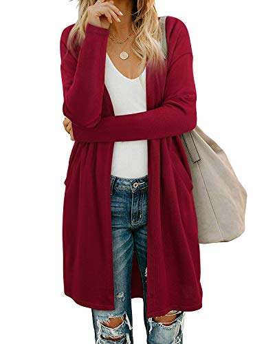 Women's Leopard Print Open Front Cardigan Shirt with Pockets Long Sleeve Lightweight Coat(Leopard01,M)