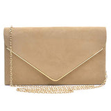 Ladies' Velvet Evening Clutch Handbag Formal Party Clutch For Women With Chain Strap (Rose)
