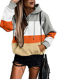Womens Casual Hoodies Long Sleeve Drawstring Lightweight Solid Hooded Sweatshirt Button Loose Pullover Tops Fall Clothes with Pocket