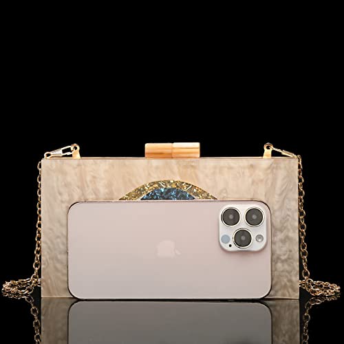 Clutch Purses for Women-Evil Eye Acrylic Clutch Glitter Purse Evening Bag Chain Shoulder Crossbody Handbags