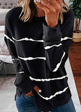 BTFBM Women Sweatshirts Tie Dye Print Striped Color Block Long Sleeve Comfy Loose Soft Casual T Shirts Pullover (S-2XL) (Aztec Print Grey, Small)