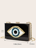 Clutch Purses for Women-Evil Eye Acrylic Clutch Glitter Purse Evening Bag Chain Shoulder Crossbody Handbags