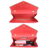 Ladies' Velvet Evening Clutch Handbag Formal Party Clutch For Women With Chain Strap (Rose)
