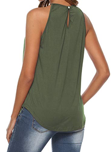 Summer Tops for Women Halter Strappy Tank Tops Casual Sleeveless Workout Shirts Blouses Grey